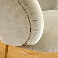 Freifrau - Armlehnstuhl Ona Bezug Stoff Velour Kvadrat Harald 3 143 Goldbeige Beige Stahlgestell Ona Messing ME021 - 8