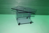 Dreieck - TV-Video-Rack Diogenes Inklusive Drehplatte Floatglas Optiwhite Klar - 7