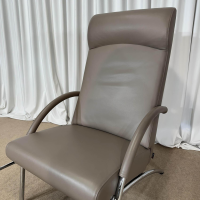 IP Design - Sessel Curve Leder Taupe Grau Gestell Metall - 9