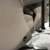 himolla - Sessel Easy Swing 4550 Leder Rustika 24 Lauch Beige Grau Sternfuß Edelstahl Pulverbeschichtet - 4