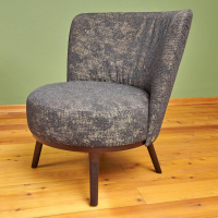 Bielefelder Werkstätten - Sessel Polo Cocktail Stoff JAB Citrin Grau Gold Gestell Esche Schwarz Gebeizt - 7