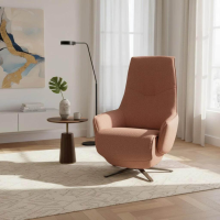 himolla - Sessel 7162 S-Lounger Stoff Q2 Loop Genesis Rosa Orange Sternfuß Metall Schwarz Pulverbeschichtet Inkl. Elektr. Fuß- und Rückenteilverstellung - 6
