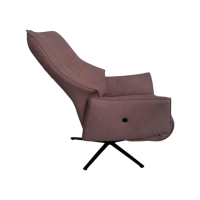 himolla - Relaxsessel 7911 S Lounger M Leder 27 Leonessa Lachs Braun Sternfuß Anthrazit Pulverbeschichtet Drehbar - 2