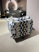 Contur - Sessel XS Cuneo 60 Stoff 2668 Extravaganza 44 30 Navy Blau Drehkreuz Metall Schwarz - 2