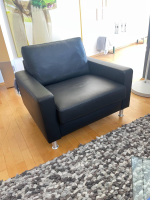 E. Schillig - Sessel Concept Plus M Leder L130 Schwarz Füße Aluminium Matt - 2