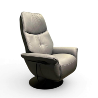 himolla - Sessel 8951 Easy-Swing Leder Longlife Sea Grau Tellerfuß Metall Schwarz Pulverbeschichtet Inkl. Aufstehhilfe - 2