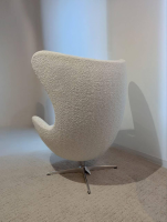 Fritz Hansen - Sessel Egg Chair Stoff Karakorum Ecumee 007 Weiß Kreuzfuß Aluminium - 4