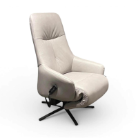 himolla - Sessel 7578 S-Lounger Leder Eleganza Coala Hellgrau Sternfuß Metall Schwarz Matt Inkl. 2-Motorig Aufstehhilfe - 2