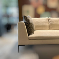 B&B Italia - Ecksofa Charles Stoff Salemi Beige Füße Aluminiumguss Schwarz Verchromt inkl. Dekokissen - 5
