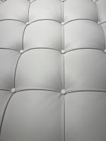 Knoll International - Liege Daybed Barcelona Leder Espania Fargo Weiß Gestell Esche Nussbaum Gebeizt Füße Stahl Poliert - 9