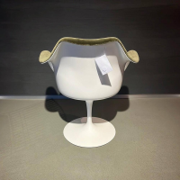 Knoll International - Armlehnstuhl Saarinen Tulip Stoff Dedar Eva Mousse 168 Grün Schale Kunststoff Weiß Drehgestell Metall Weiß - 7