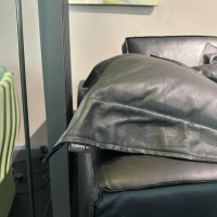 Tommy M - Ecksofa Al Jazar Leder Cuba Black Schwarz mit Kissen - 11