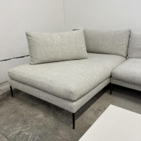 COR - Ecksofa Pilotis Stoff 9210 Sandgrau Grau Füße Schwarzchrom Inklusive Kissen Ohne Couchtisch - 7