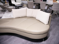 De Sede - Sofa DS 167 Landschaft Leder Select Taupe Grau Füße Edelstahl Inklusive Kissen - 14