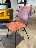 Raum.Freunde - 4er Set Esszimmerstuhl Yanis Stoff Adore 200 Pale Rosa Rot Gestell Anthrazit Schwarz - 6
