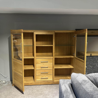 Wimmer - Highboard Windsor Rustikale Asteiche Massiv Mit Glaseinlegeböden - 6