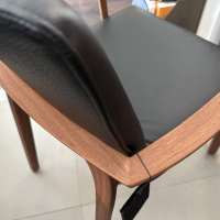 Conde House - Stuhl Challenge 2911 Leder Schwarz Gestell Nussbaum Massiv - 4