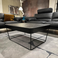Bacher - Couchtisch Prego Platte Keramik Matt Rock Schwarz Silber Korpus Lack Matt Tiefschwarz Gestell Schwarz Tiefmatt Pulverbeschichtet - 3