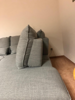 Carina - Ecksofa Modell 1043 Stoff Picasso Stone Grau PG 3 mit Kopfstütze und Nierenkissen - 7