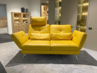 Mondo - Sofa Assea R Leder Cento 620 Gialto T Gelb Metallfuß 498 Chrom Glänzend Inklusive Kissen - 9