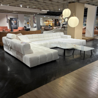 Eigene Herstellung - MARKE DESIGNWERK ANLEGEN / Ecksofa Temple Stoff Earth Ivory Weiß Metallfuß Schwarz Matt B - 4