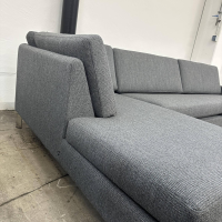 COR - Ecksofa Conseta Stoff 81825 Stahlgrau Grau Schmalfüße Verchromt - 10