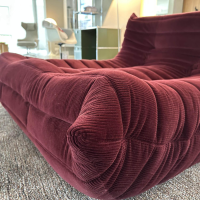 Ligne Roset - Liegesofa Togo Stoff Cordoue 2 Aubergine Rot Violett - 3