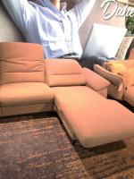 Carina - Ecksofa EM Brügge Stoff Loop Nature Beige Metallfuß Schwarz mit Relaxfunktionen - 7