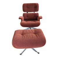 Vitra - Sessel Lounge Chair Stoff Calma Brandy Rot mit ottoman - 7
