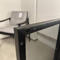 Bielefelder Werkstätten - Sideboard Allure Eiche Tiefschwarz Lackiert Innen Flaschengrün Türen Aluminium Glas - 2