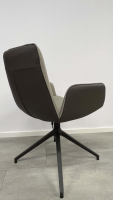 Hülsta - Stuhl S 700 Leder 5123 Braun-schwarz Stoff 4204 Braunbeige - 4