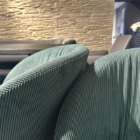 KFF - 4er-Set Armlehnstuhl Giro Sitz Stoff Seven 198 Teal Blau Rücken Stoff Lisboa 31 Blau Grün Gestell Metall Schwarz - 7