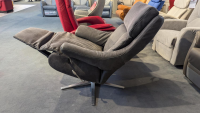 himolla - Sessel 7702 Leder Buffalo 33 Bison Grau Sternfuß Edelstahloptik 62 Mit Höhenverstellung - 5