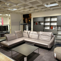 himolla - Ecksofa 1808 Leder 31 Longlife Eisen Grau Braun Metallkufe Anthrazit - 9