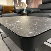 Bacher - Couchtisch Prego Platte Keramik Matt Rock Schwarz Silber Korpus Lack Matt Tiefschwarz Gestell Schwarz Tiefmatt Pulverbeschichtet - 6