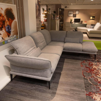 W. Schillig - Ecksofa Sherry Stoff R66 22 Dolphin Grau SK10 Fuß Metall Schwarz M99 Mit Kissen - 2