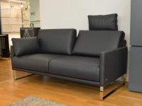Rolf Benz - Sofa Cara SB168 Leder 38.109 Graublau Kufe Glanzchrom mit Beinauflage - 7