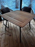 Weishäupl - 2er-Set Stuhl Denia Untergestell Grau mit Tisch Teak Massiv - 2