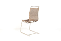 Lavida - 4er Set Freischwinger Jenny Mit Edelstahlgriff Macchiato Braun Beige Untergestell Rundrohr Edelstahl - 7