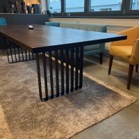 ASCO - Esstisch Lamello Nussbaum Rustikal Dunkel Geölt Fuß Wangen Schwarz Pulverbeschichtet - 3