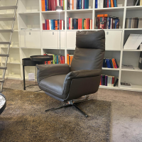 FSM - Relaxsessel Shelby Leder Living Uni 118 Truffle Braun Sternfuß Verchromt - 4