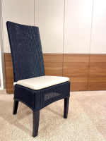 Krüger & Krüger - Stuhl Lloyd Loom Jock Metalldrahtgestell Mit Kraftpapierumwickelung Blau Mit Kissen Naturweiß Weiß - 2