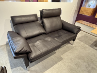Erpo - Garnitur Lucca Leder 43.090 Dunkelbraun mit Hocker und Dekokissen - 2
