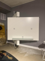 Bacher - TV Regal Hifi Two Vision Holzteile Lack Matt Reinweiß Weiß Glasblende Optiwhite Weiß Lackiert Metallteile Chrom Matt - 3