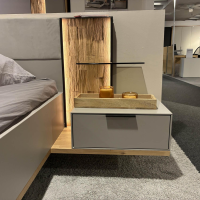 Wöstmann - Schlafzimmer WSL 8800 Lack Samtgrau Mit Spaltholz-Akzent Stoff Lightgrey Grau Mit Akzentlicht - 8