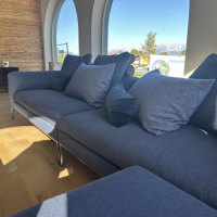 B&B Italia - Ecksofa Michel Stoff Semio 2359850 Dunkelblau Blau Gestell Aluminium Nickel Bronze Schwarz Lackiert - 6