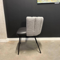 KFF - Stuhl Gaia Leder Sauvage Dunkel Braun Rücken Stoff Ascot Sand Hell Beige 4 Fuß Rundrohrgestell Schwarz - 5