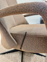 Contur - TV Sessel Senza SZ 032 Stoff Reno Melangegarn Cognac Anthrazit Braun Gestell Schwarz Inklusive Hocker - 6