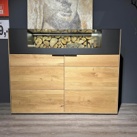 Wöstmann - Highboard WM2140 Europäische Wildeiche Massiv Soft Gebürstet Metall Carbonfarbig - 8