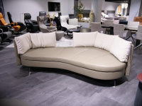 De Sede - Sofa DS 167 Landschaft Leder Select Taupe Grau Füße Edelstahl Inklusive Kissen - 6